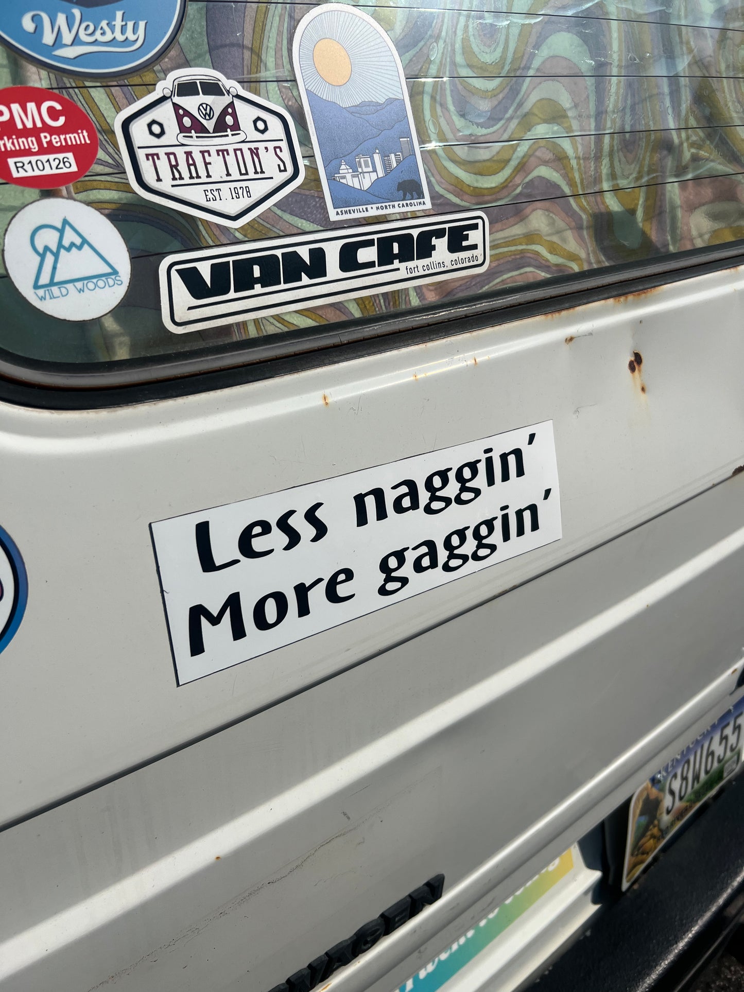 Less Naggin' More Gaggin' sticker