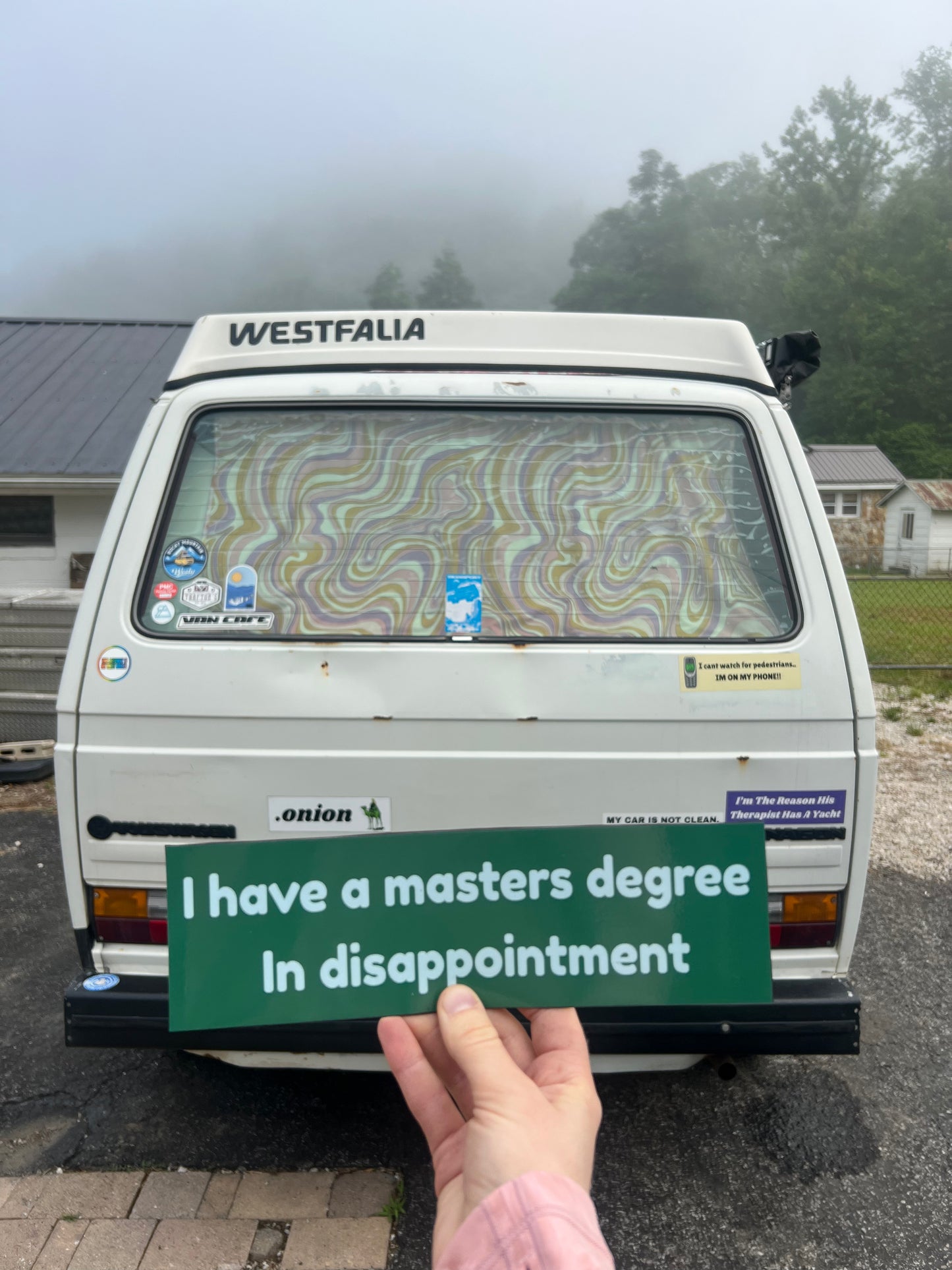 I have a masters degree in disappointment sticker