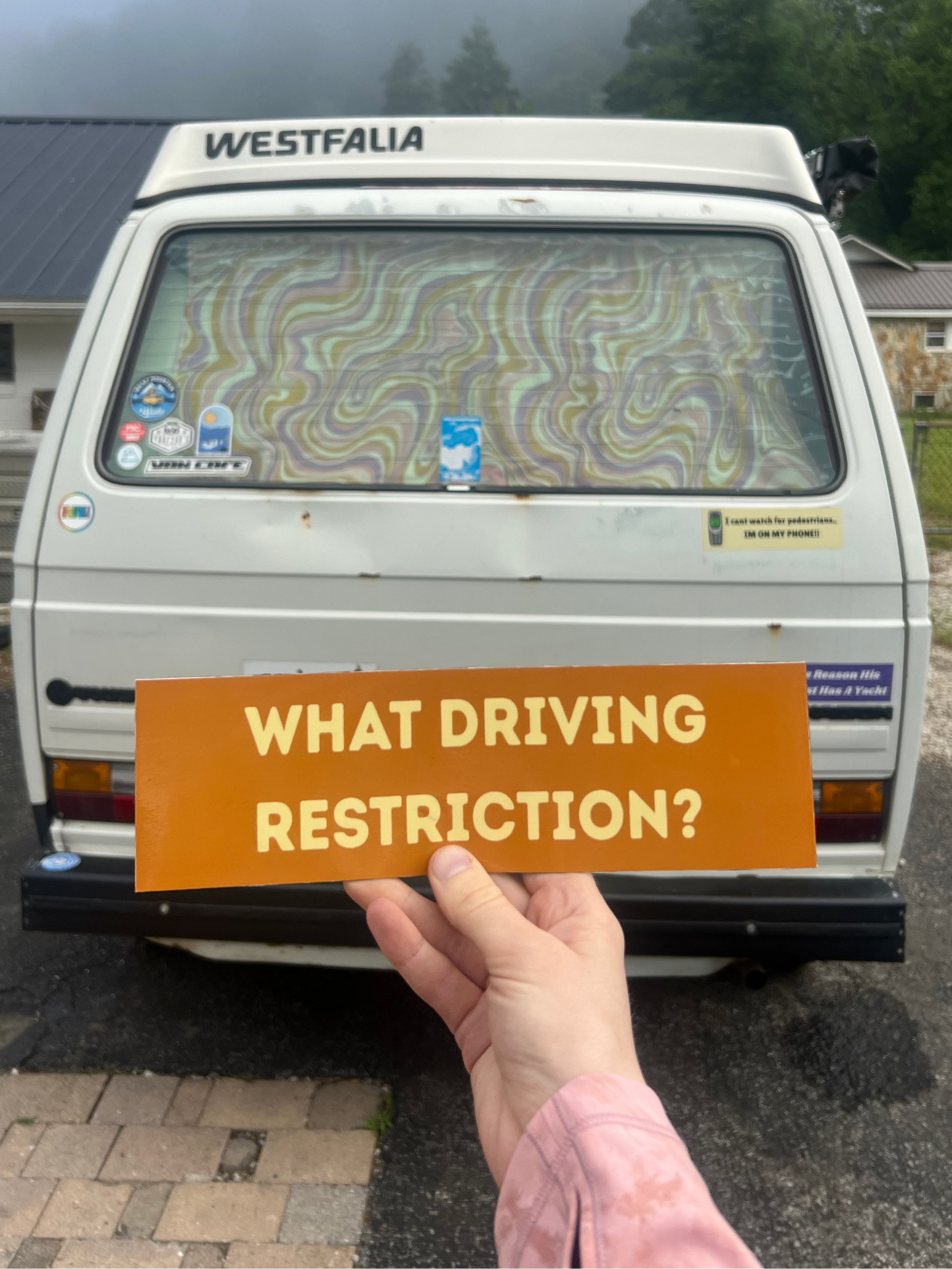 what driving restriction?  sticker