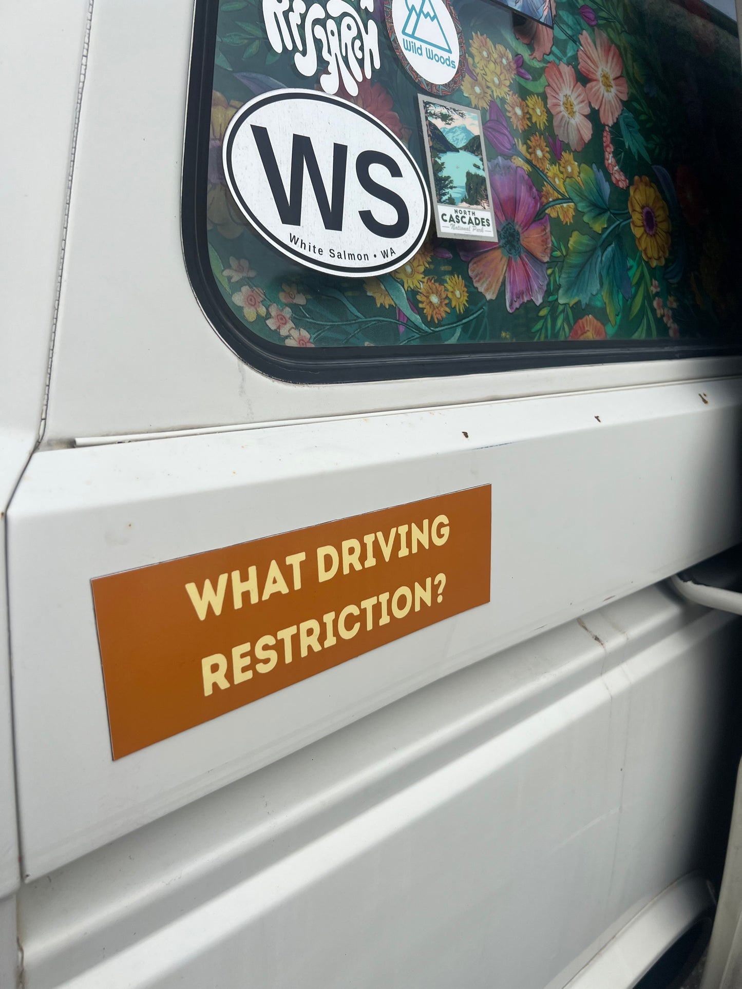 what driving restriction?  sticker