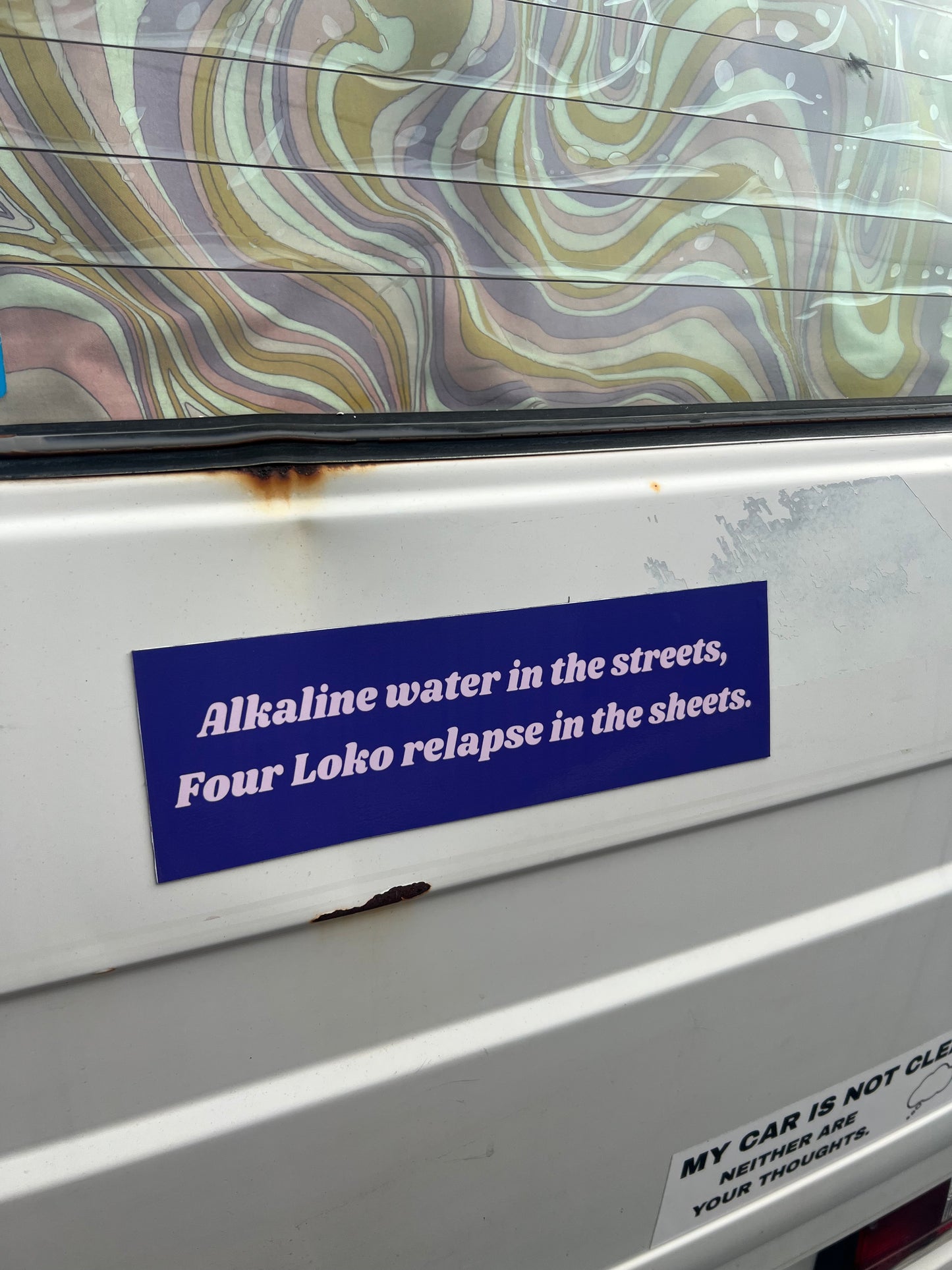 alkaline water in the streets, 4 loko relapse in the sheets sticker