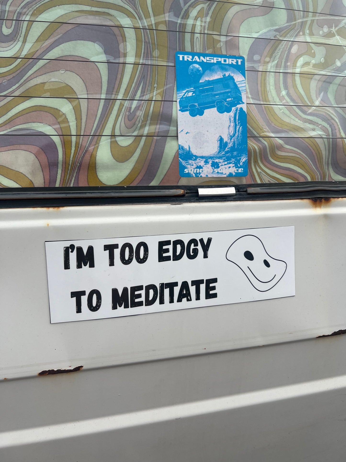 i'm too edgy to meditate sticker