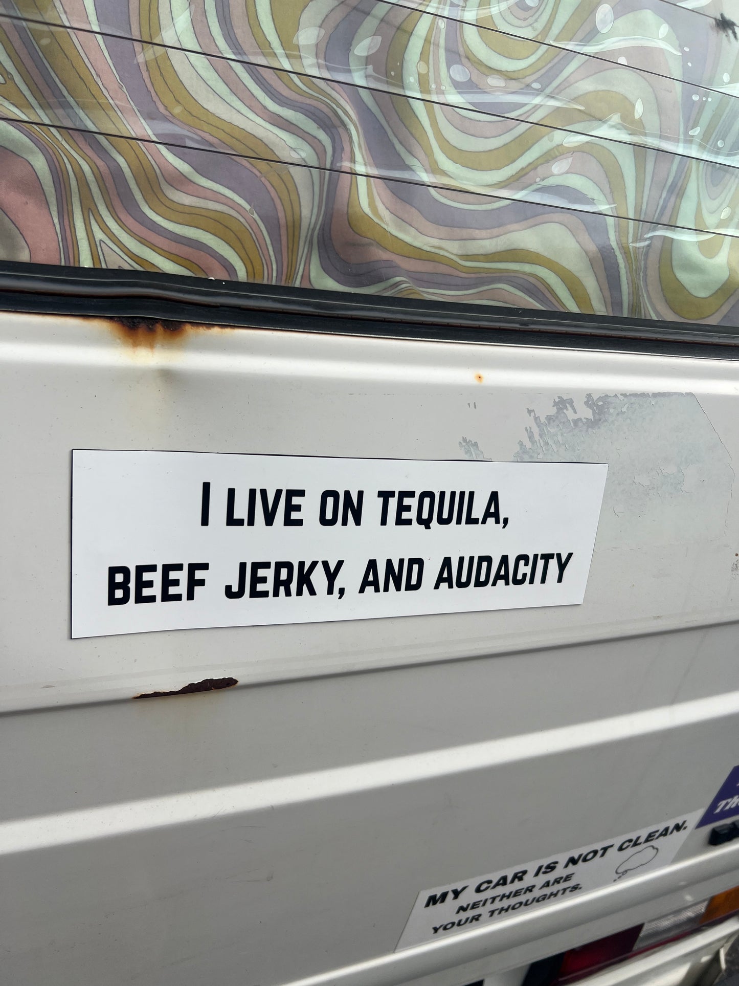 I live on beef jerky, tequila, and audacity sticker