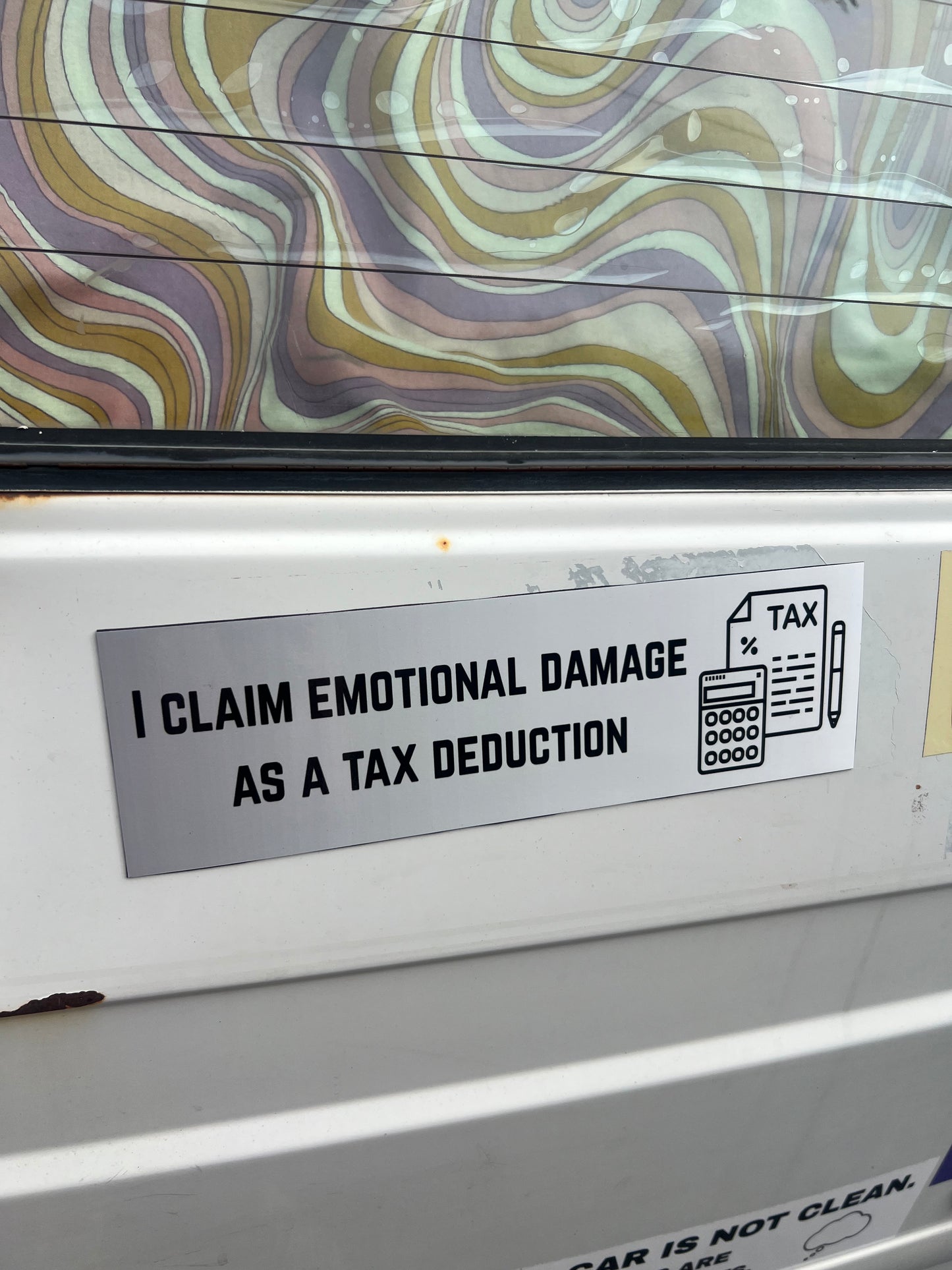 I claim emotional damage as a tax deduction sticker