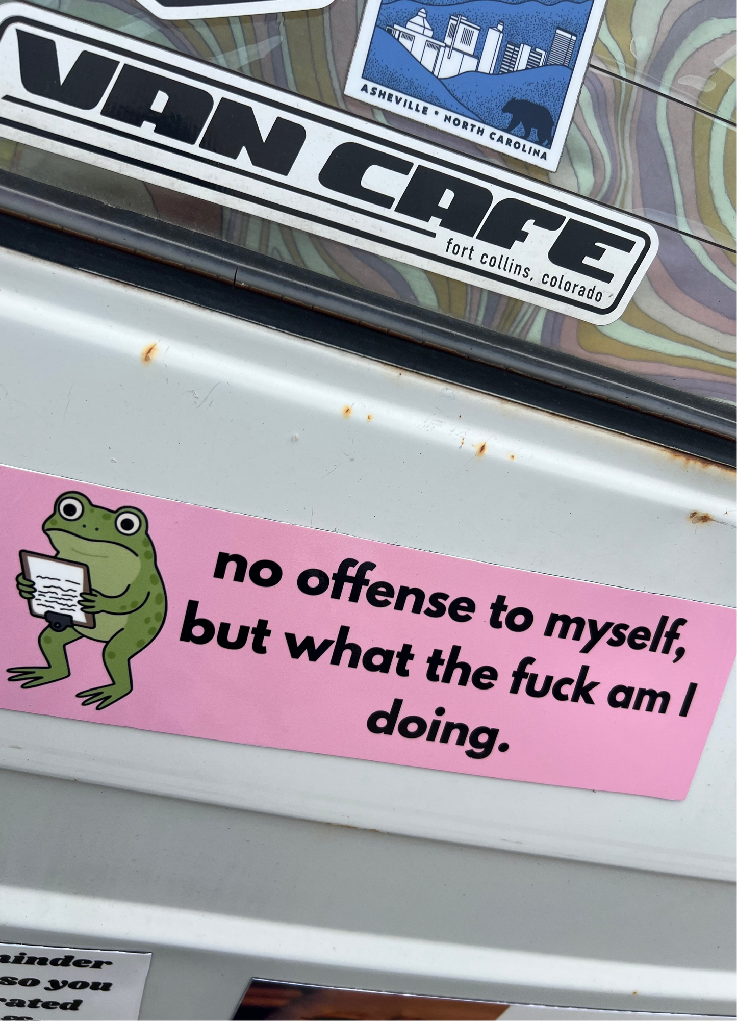 No offense to myself, but what the fuck am I doing sticker