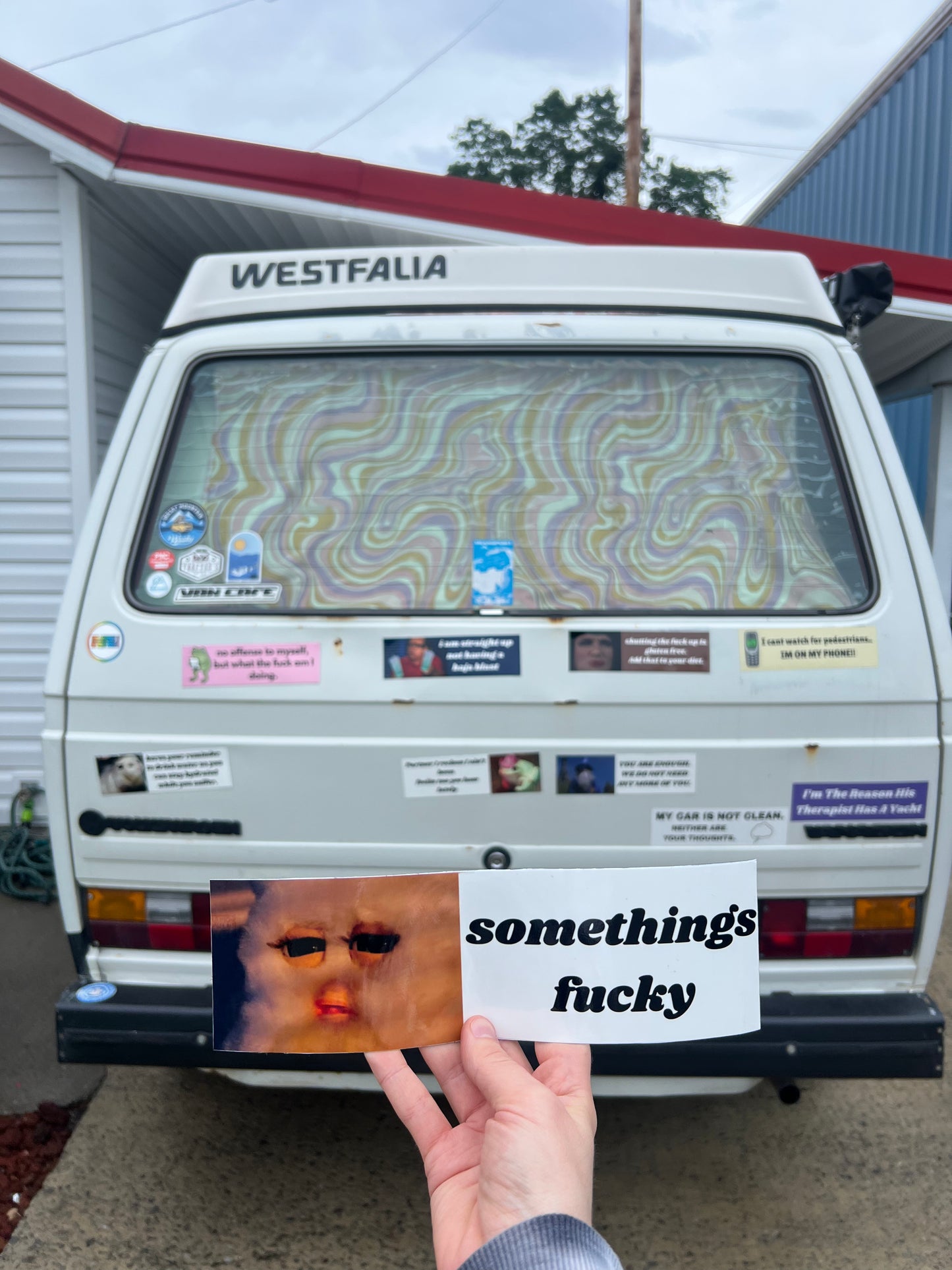 somethings fucky sticker