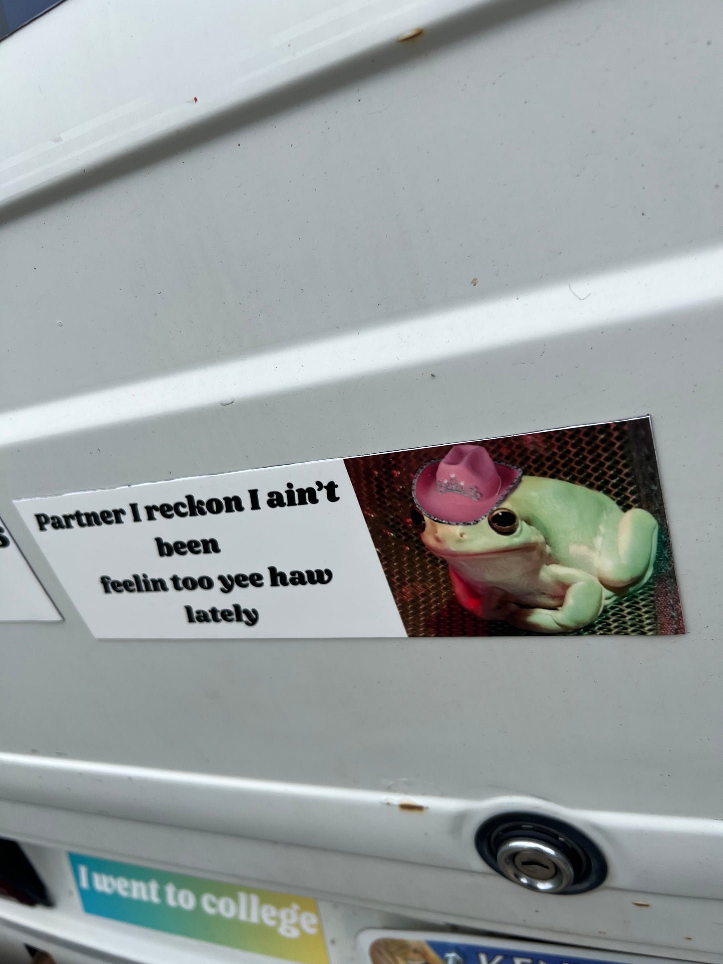 partner I reckon I aint been feelin too yee haw lately sticker