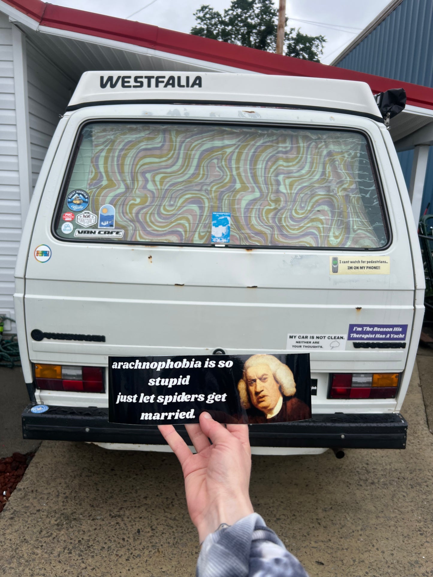 arachnophobia is so stupid, just let spiders get married sticker
