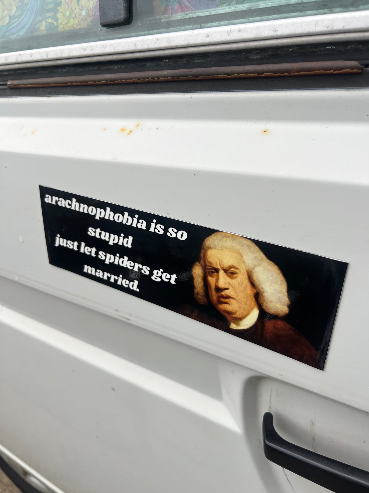 arachnophobia is so stupid, just let spiders get married sticker