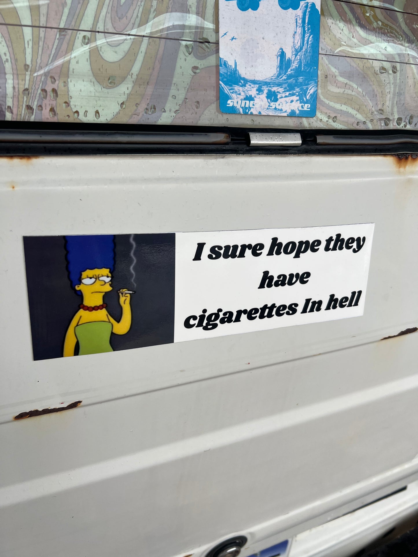 sure hope they have cigarettes in hell simpsons sticker
