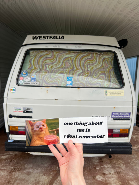 one thing about me is I don't remember sticker