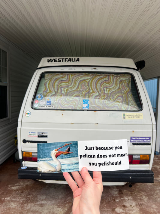 just because you pelican doesn't mean you pelishould sticker