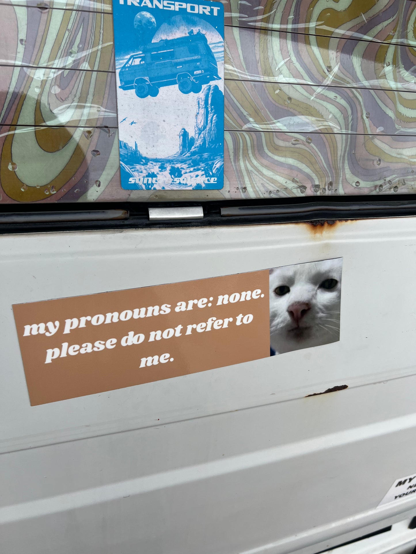 my pronouns are: none. do not refer to me sticker